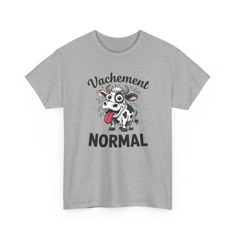 Tee Shirt Vachement Normal Vache Drôle – T-shirt Humour Animal Ferme Blanc Gris Noir – Idée Cadeau Fun