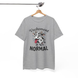 Tee Shirt Vachement Normal Vache Drôle – T-shirt Humour Animal Ferme Blanc Gris Noir – Idée Cadeau Fun