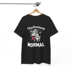 Tee Shirt Vachement Normal Vache Drôle – T-shirt Humour Animal Ferme Blanc Gris Noir – Idée Cadeau Fun