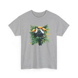 Tee Shirt Toucans Tropicaux Jungle – T-shirt Oiseaux Exotiques Nature Tropicale Blanc Gris Noir