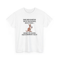 Tee Shirt Humour Kangourou On Boit De L’alcool Pour Économiser L’eau – T-shirt Drôle Apéro Vin Blanc Gris Noir