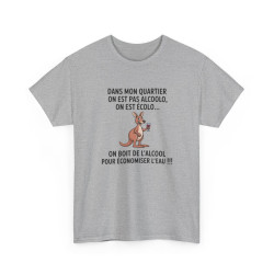Tee Shirt Humour Kangourou On Boit De L’alcool Pour Économiser L’eau – T-shirt Drôle Apéro Vin Blanc Gris Noir