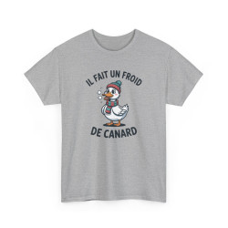 Tee Shirt Humour Il Fait Un Froid De Canard – Canard Hiver Bonnet Écharpe – T-shirt Drôle Blanc Gris Noir
