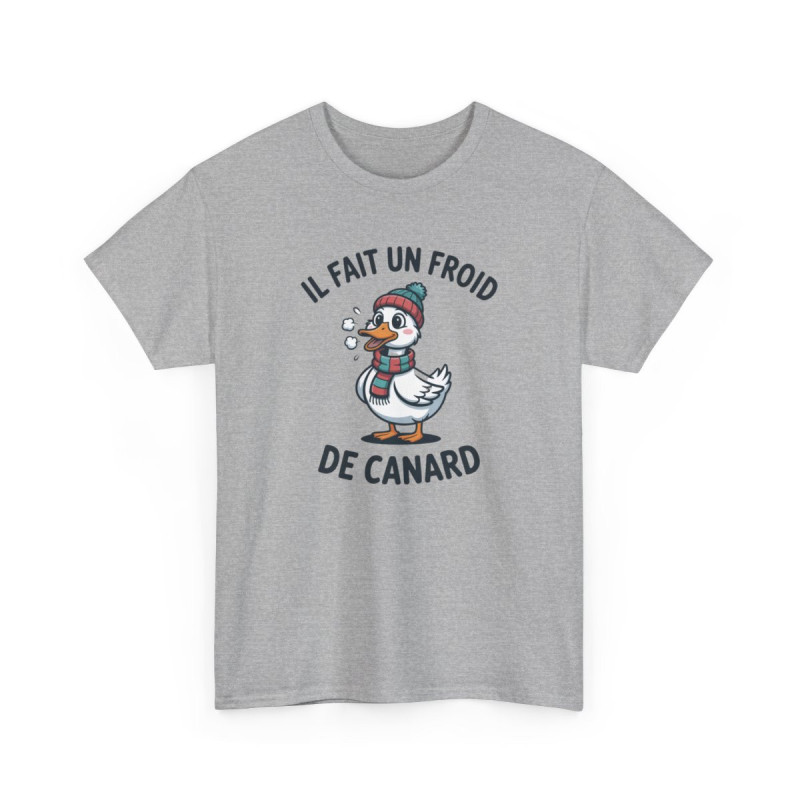 Tee Shirt Humour Il Fait Un Froid De Canard – Canard Hiver Bonnet Écharpe – T-shirt Drôle Blanc Gris Noir