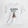 Tee Shirt Ne Ramène Pas Ta Fraise – Lapin Drôle avec Fraise – T-shirt Humour Blanc Gris Noir Idée Cadeau