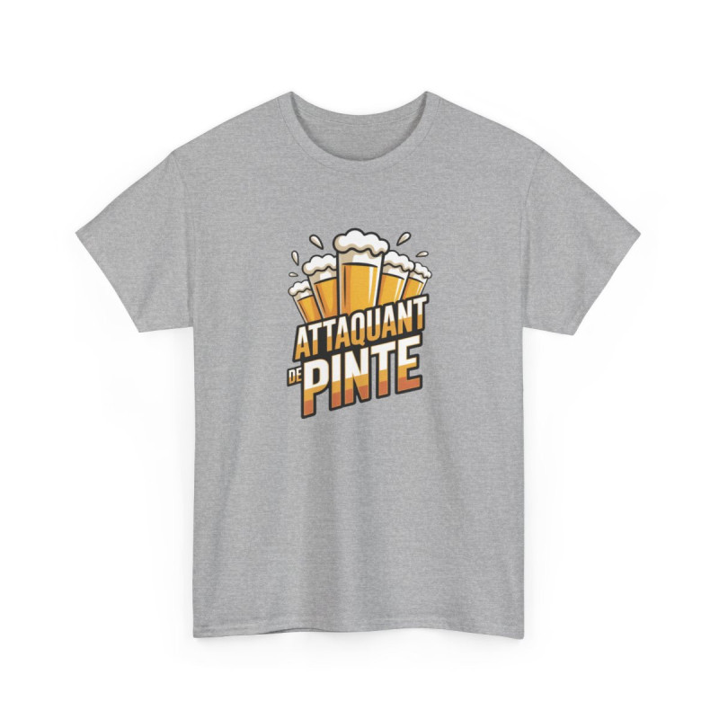 Tee Shirt Attaquant de Pinte – T-shirt Humour Pétanque et Bière – Tee Shirt Drôle Apéro Blanc Gris Noir