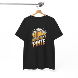 Tee Shirt Attaquant de Pinte – T-shirt Humour Pétanque et Bière – Tee Shirt Drôle Apéro Blanc Gris Noir