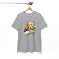Tee Shirt Attaquant de Pinte – T-shirt Humour Pétanque et Bière – Tee Shirt Drôle Apéro Blanc Gris Noir