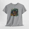 Tee Shirt Jaguar Jungle Tropicale – Félin Sauvage Feuillage Exotique – T-shirt Animal Nature Blanc Gris Noir
