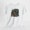 Tee Shirt Jaguar Jungle Tropicale – Félin Sauvage Feuillage Exotique – T-shirt Animal Nature Blanc Gris Noir