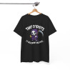 Tee Shirt Humour Noir Faucheuse – Tant D’Idiots Et Seulement Une Faux – T-shirt Drôle Mort Cartoon