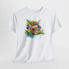 Tee Shirt Poisson Tropical Coloré – Illustration Aquatique Nature et Fleurs – T-shirt Animal Marin