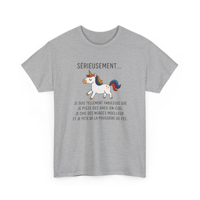 Tee Shirt Licorne Humour Sérieusement Fabuleuse – Licorne Arc-en-ciel Drôle – T-shirt Fantaisie