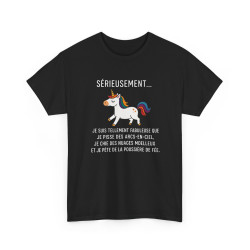 Tee Shirt Licorne Humour Sérieusement Fabuleuse – Licorne Arc-en-ciel Drôle – T-shirt Fantaisie
