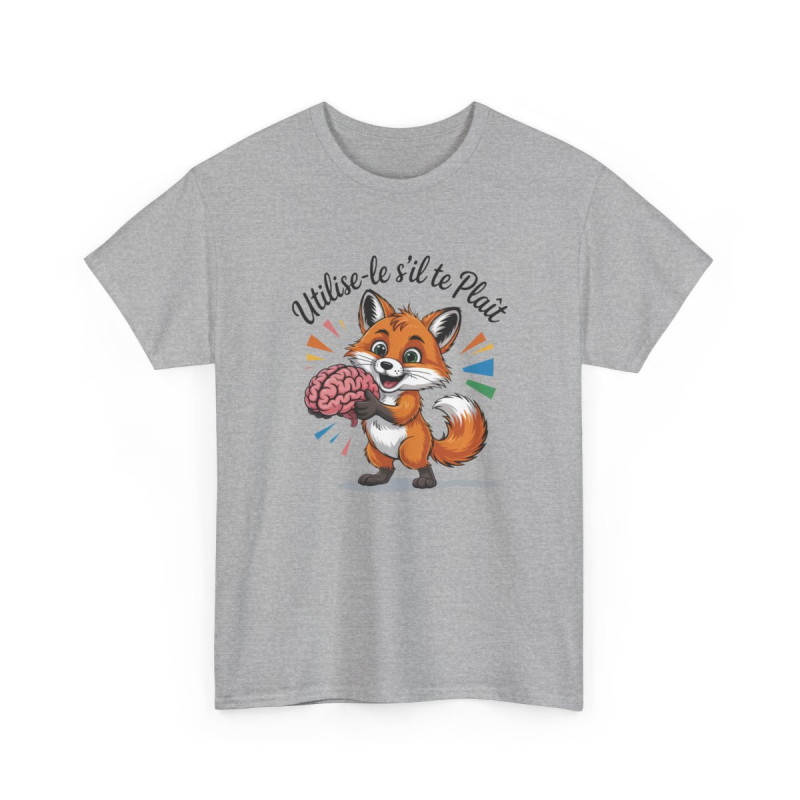 Tee Shirt Renard Humour Utilise-le s’il te plaît – Renard avec Cerveau Drôle – T-shirt Humour Animaux