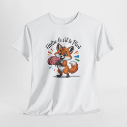 Tee Shirt Renard Humour Utilise-le s’il te plaît – Renard avec Cerveau Drôle – T-shirt Humour Animaux