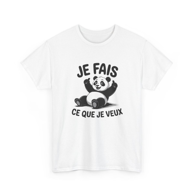 Tee Shirt Panda Humour Je Fais Ce Que Je Veux – Panda Cartoon Amusant – T-shirt Animaux Drôle