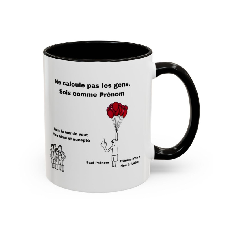 Tasse Ballons Cœurs Humoristique – Mug Amour Rebelle Personnalisé – Cadeau Original – Céramique 325ml