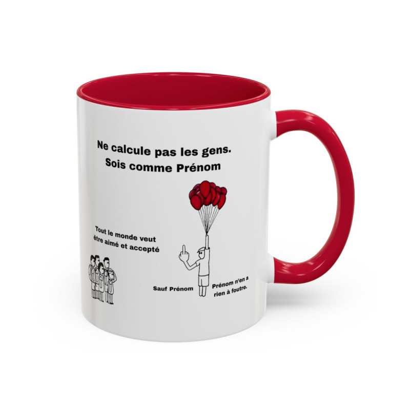 Tasse Ballons Cœurs Humoristique – Mug Amour Rebelle Personnalisé – Cadeau Original – Céramique 325ml
