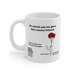 Mug Personnalisé Humoristique – Personnage Ballons Cœurs avec Prénom – Tasse Humour Original 325ml