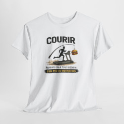 Tee Shirt Humour Course Motivation Burger – Coureur tapis running drôle – Cadeau sportif