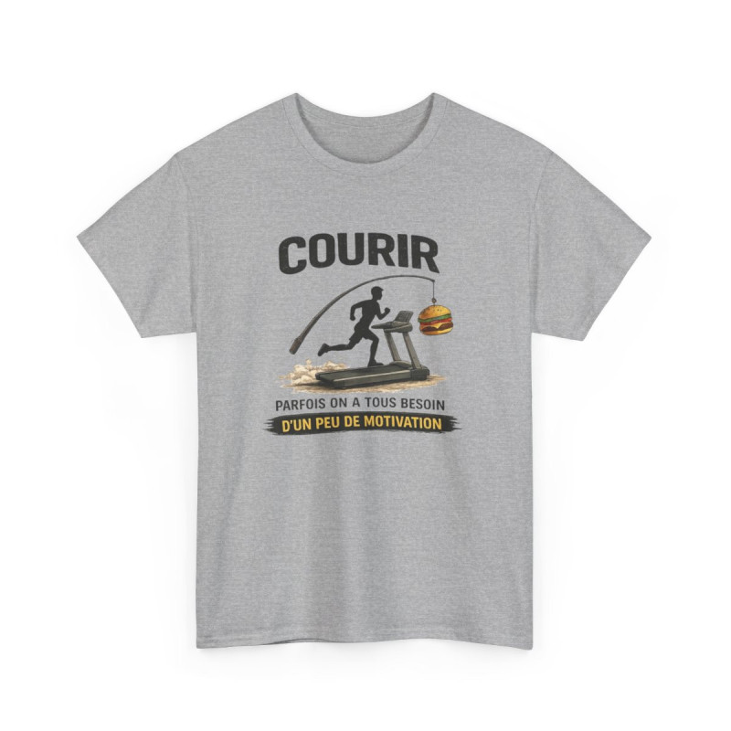 Tee Shirt Humour Course Motivation Burger – Coureur tapis running drôle – Cadeau sportif