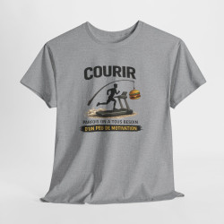 Tee Shirt Humour Course Motivation Burger – Coureur tapis running drôle – Cadeau sportif