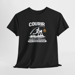 Tee Shirt Humour Course Motivation Burger – Coureur tapis running drôle – Cadeau sportif