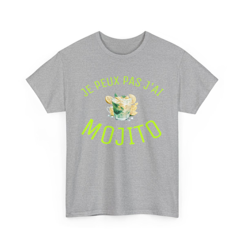 Tee Shirt Unisex Je peux pas J'ai Mojito idée cadeau humour drôle