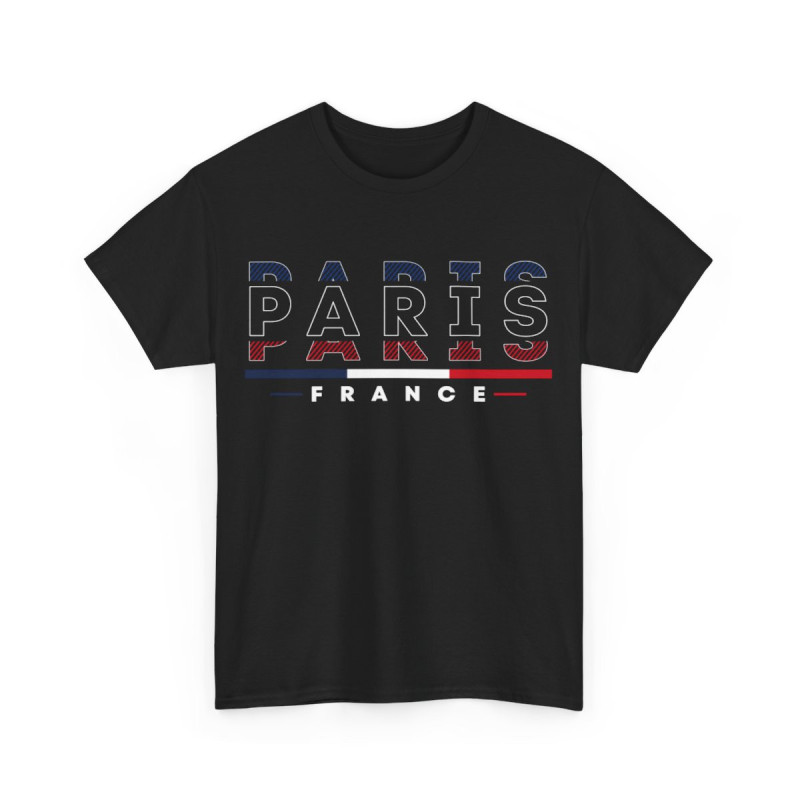 Tee shirt Unisex Paris France  designs drapeau JO 2024