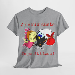 Tee Shirt Unisex Calimero ZE Veux zuste Un Petit bizou ! Homme ou Femme