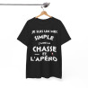 Tee shirt Homme Je suis un mec simple j'aime la chasse et l'apéro idée cadeau humour drôle