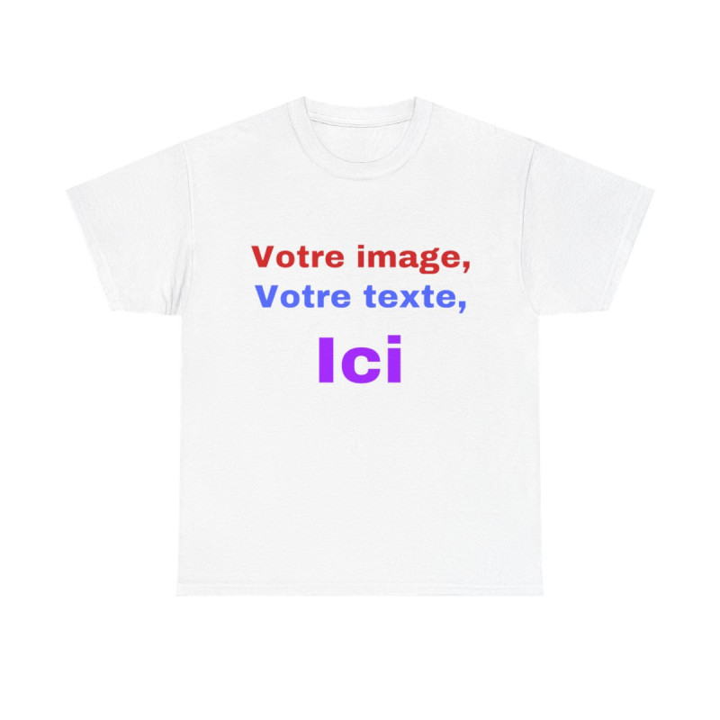 T-Shirts personnalisés unisex Concevez votre propre design devant/derrière Homme/Femme
