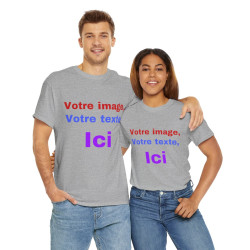 T-Shirts personnalisés unisex Concevez votre propre design devant/derrière Homme/Femme