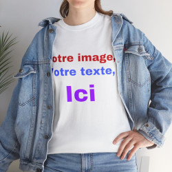 T-Shirts personnalisés unisex Concevez votre propre design devant/derrière Homme/Femme