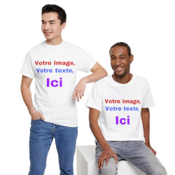 T-Shirts personnalisés unisex Concevez votre propre design devant/derrière Homme/Femme