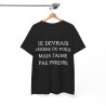 Tee shirt Unisex Je devrais perdre du poids mais j'aime pas perdre idée cadeau humour drôle amusant