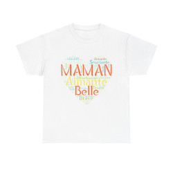 Tee shirt Femme Maman Idée cadeau fête des mères anniversaire Amour coeur