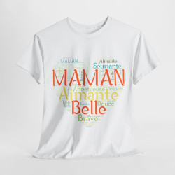 Tee shirt Femme Maman Idée cadeau fête des mères anniversaire Amour coeur