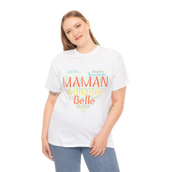 Tee shirt Femme Maman Idée cadeau fête des mères anniversaire Amour coeur