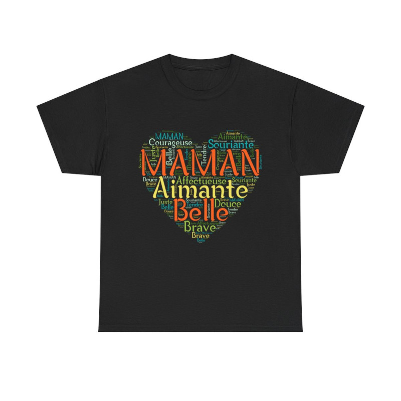 Tee shirt Femme Maman Idée cadeau fête des mères anniversaire Amour coeur