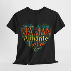 Tee shirt Femme Maman Idée cadeau fête des mères anniversaire Amour coeur