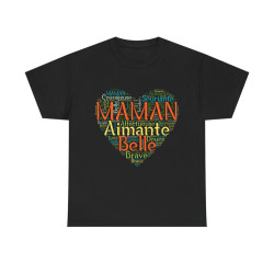 Tee shirt Femme Maman Idée cadeau fête des mères anniversaire Amour coeur