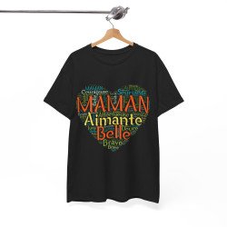 Tee shirt Femme Maman Idée cadeau fête des mères anniversaire Amour coeur