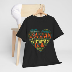 Tee shirt Femme Maman Idée cadeau fête des mères anniversaire Amour coeur