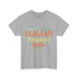 Tee shirt Femme Maman Idée cadeau fête des mères anniversaire Amour coeur