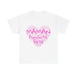 Tee shirt Femme Maman aimante belle idée cadeau fête des mères anniversaire amour love coeur