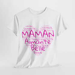 Tee shirt Femme Maman aimante belle idée cadeau fête des mères anniversaire amour love coeur
