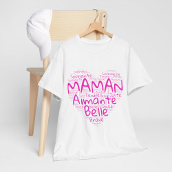 Tee shirt Femme Maman aimante belle idée cadeau fête des mères anniversaire amour love coeur