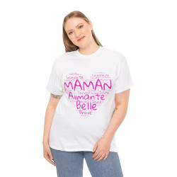Tee shirt Femme Maman aimante belle idée cadeau fête des mères anniversaire amour love coeur